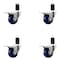 Service Caster 3'' SS Solid Poly Swivel 1-5/8'' Expanding Stem Caster Set Total Lock Brake, 4PK SCC-SSEXTTL20S314-SPUS-158-4 - alternate 1